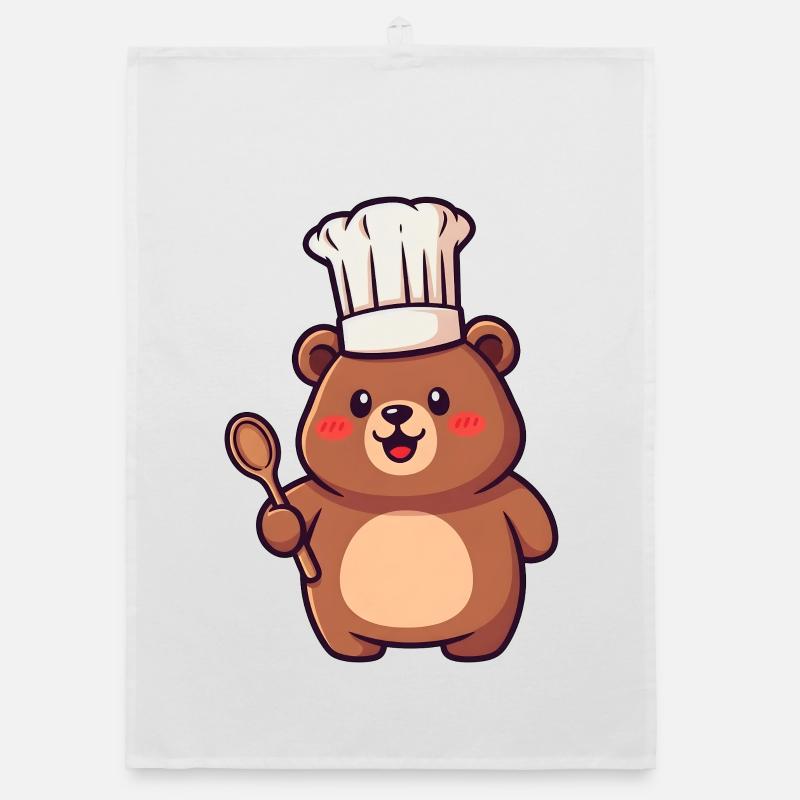 Chefbärchen avec un chapeau de chef Torchon bio