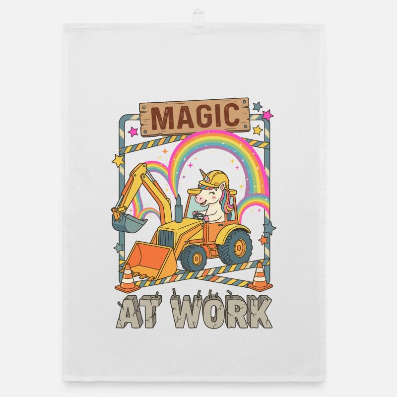 Magic At Work Einhorn Bagger Organic Geschirrtuch
