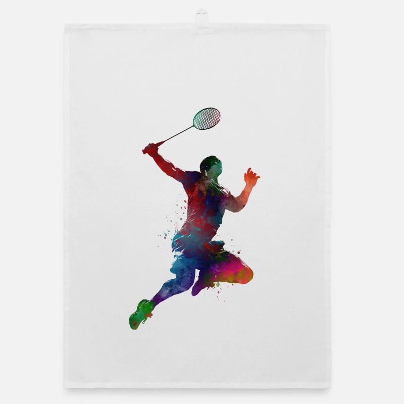 Art sportif #badminton badminton - Torchon bio - blanc