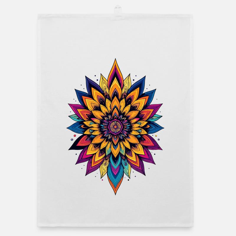 Étoile fleur colorée de mandala de fleurs LSD Torchon bio
