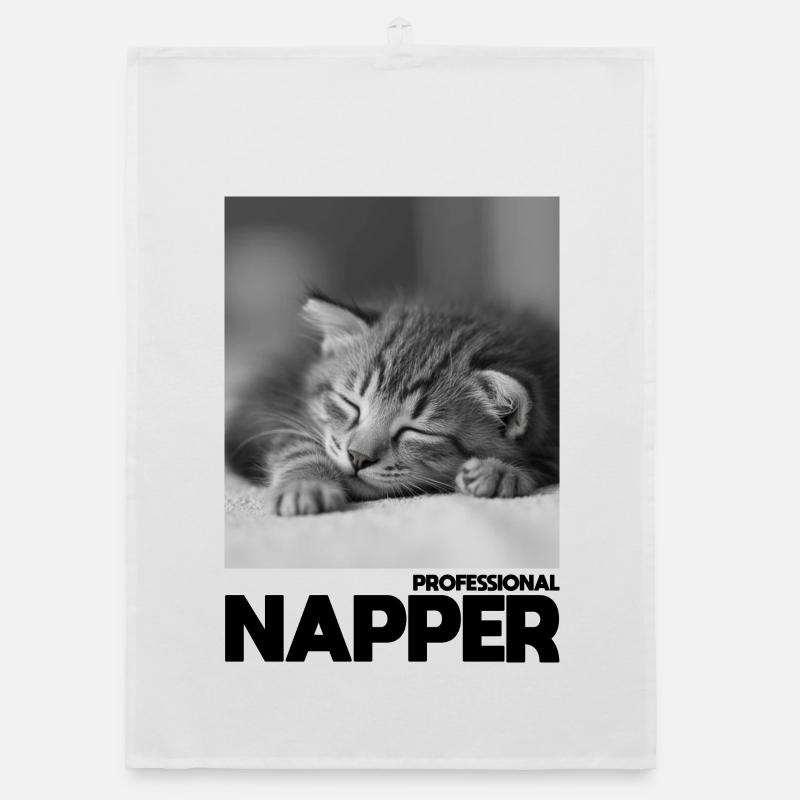 Dormeur professionnel – Chat endormi Torchon bio