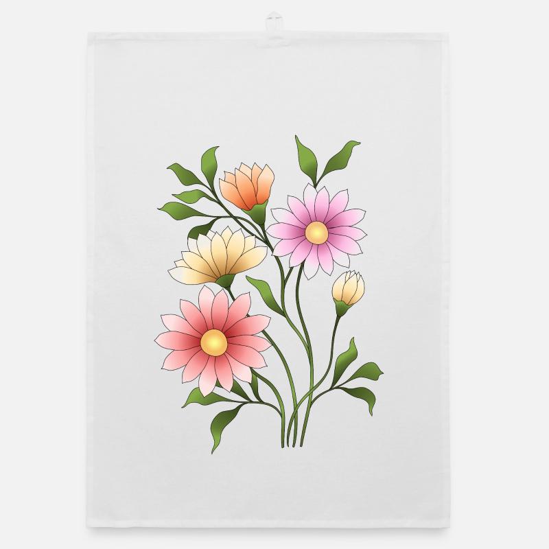 Flowers Organic dish towel