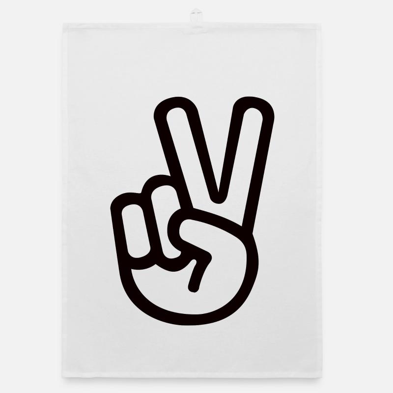 Peace Handzeichen – Victory Symbol Organic Geschirrtuch