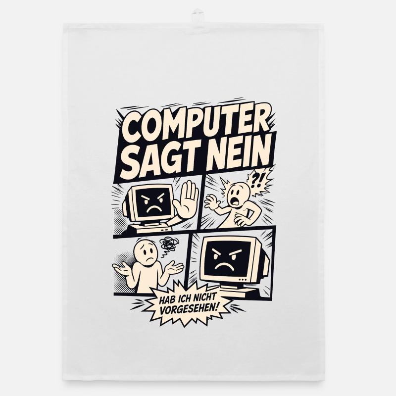 Computer sagt nein Comic Design Organic Geschirrtuch