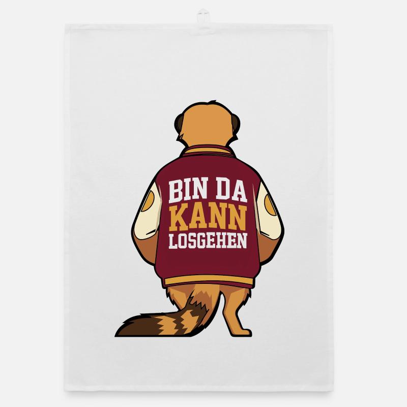 Erdmännchen Bin da kann losgehen Spruch Organic Geschirrtuch