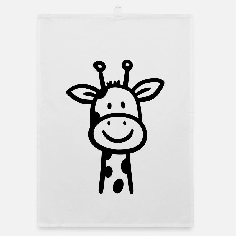 girafe dessin dessin dessin dessin illustration - Torchon bio - blanc