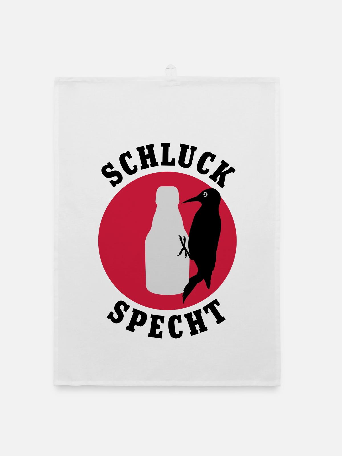 Schluckspecht | Bier | Specht | Vogel - Torchon bio - blanc - Devant