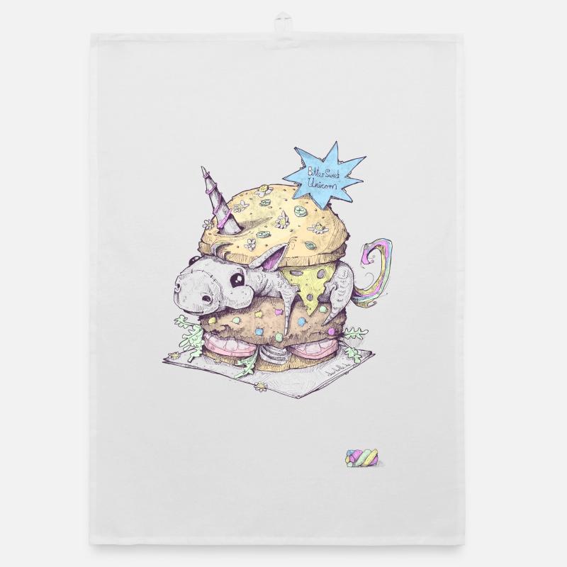 Unicorn Burger Organic dish towel