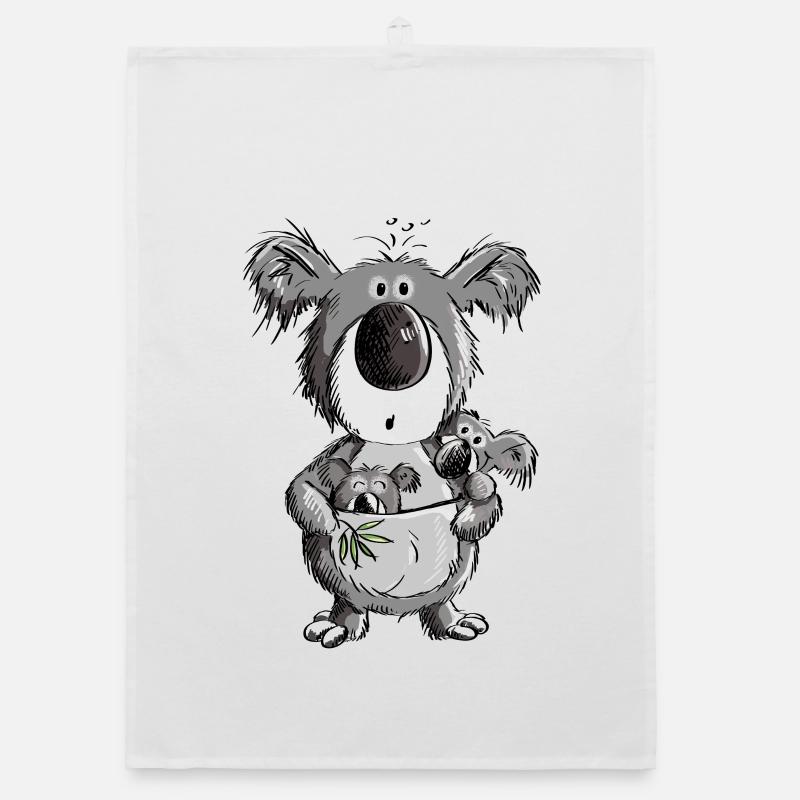 Süßer Koala Bär mit Kindern Comic Organic Geschirrtuch