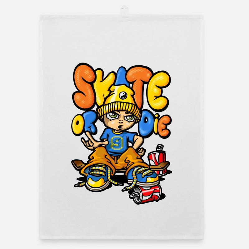 Skate et graffitis Torchon bio