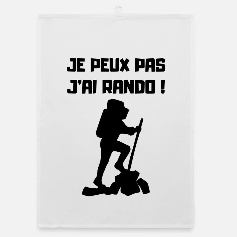 Je peux pas j'ai Rando - Torchon bio - blanc