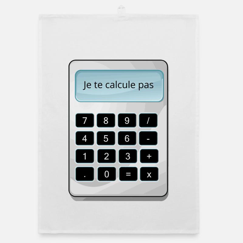 Je te calcule pas humour math matheux calculette - Torchon bio - blanc