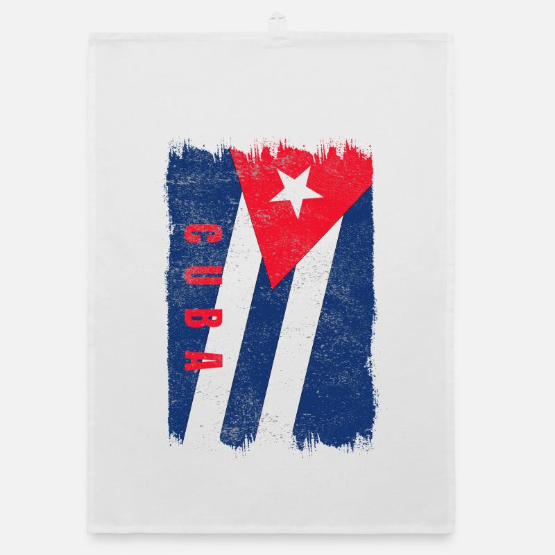 Cuba flag Organic dish towel