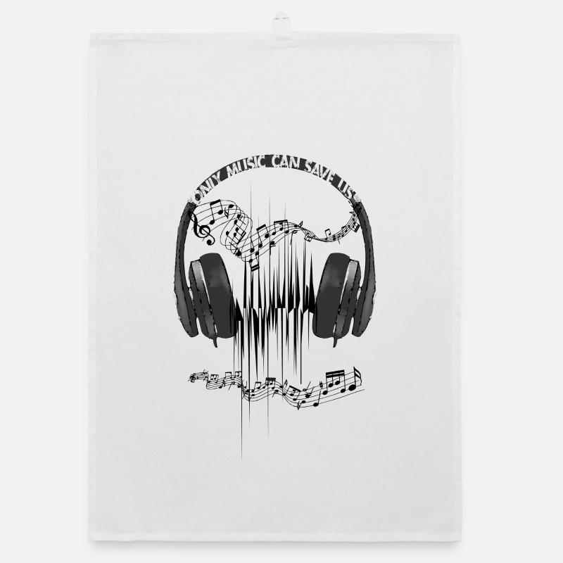 Bow Helmets Music Rescues Organic dish towel
