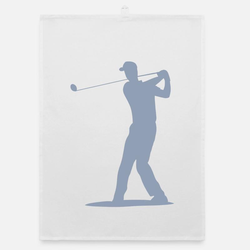 Golfer Abschlag Silhouette - Herren Design Organic Geschirrtuch
