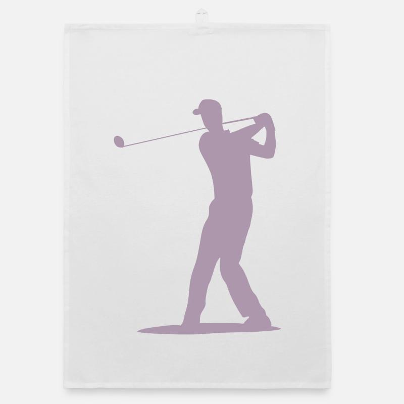 Golfer Abschlag Silhouette - Herren Design Organic Geschirrtuch