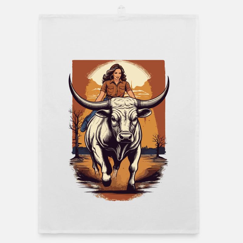 Équitation de taureaux Torchon bio