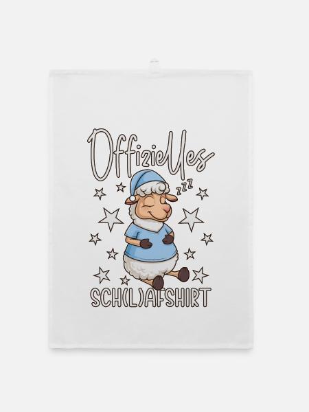 Schafshirt Schlafen Offizielles Schlafshirt Schaf - Organic Geschirrtuch - Weiß - Vorne