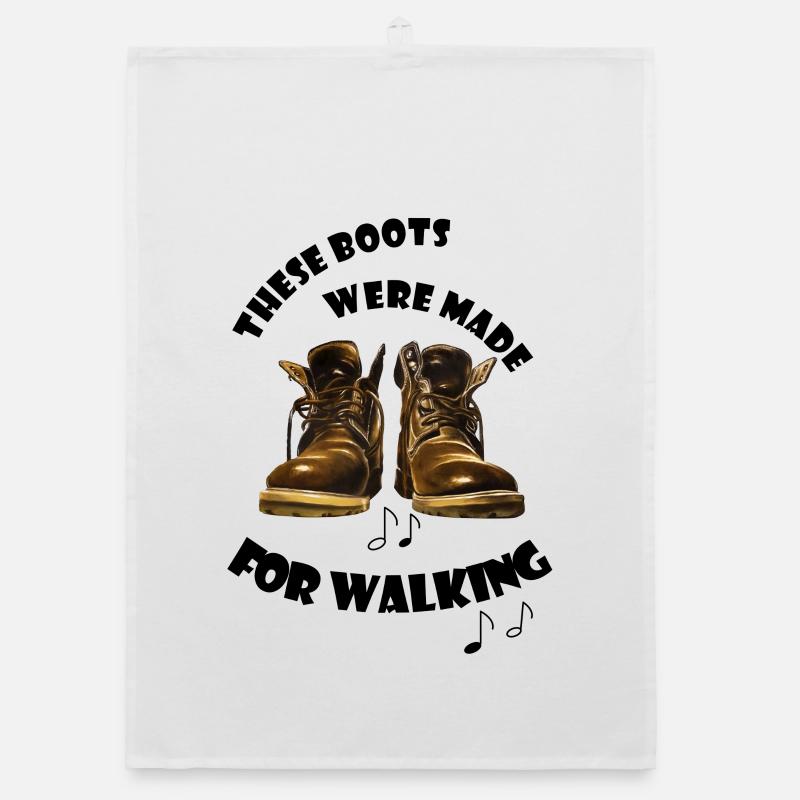 Rough leather boots Vintage Look boots for walking Organic dish towel
