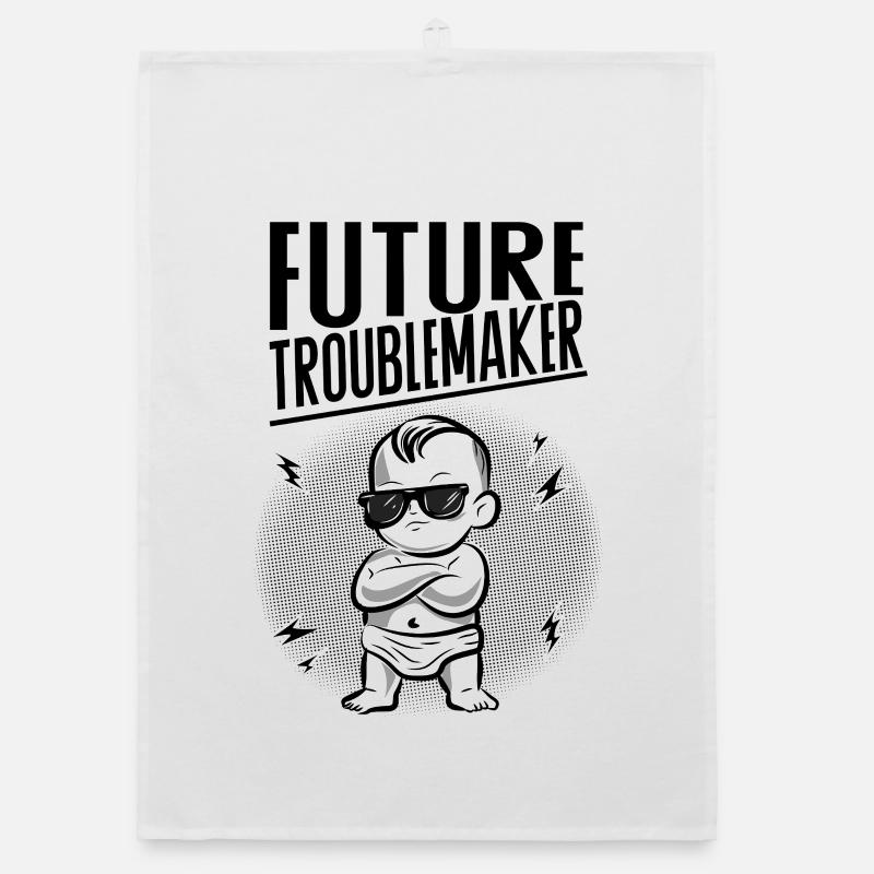 Future Troublemaker Baby Design Organic Geschirrtuch
