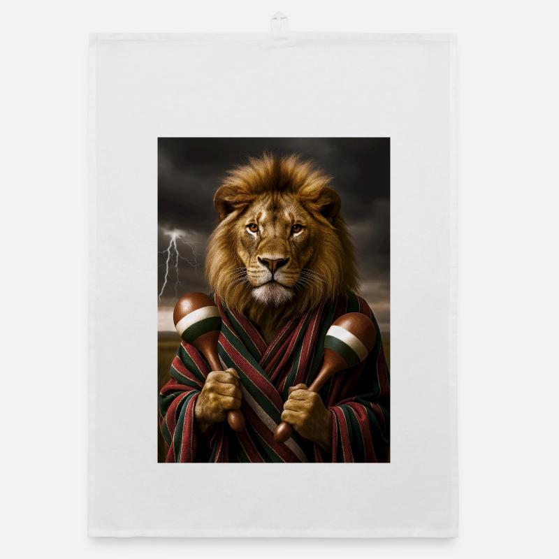 Löwe bei den Maracas Organic Geschirrtuch