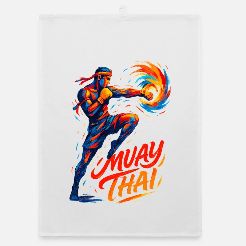 Muay Thai Boxe Kickboxing Boxer Cadeau Torchon bio