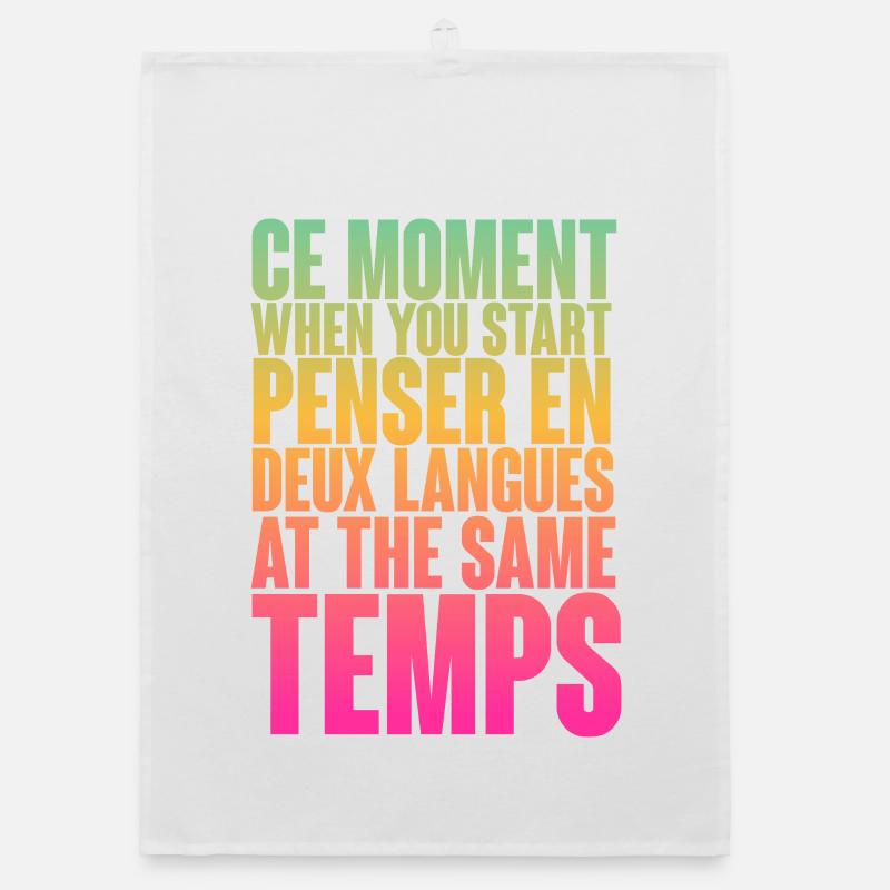 DICTON COOL POUR LES MULTILINGUES, LES INTERNATIONAUX Torchon bio