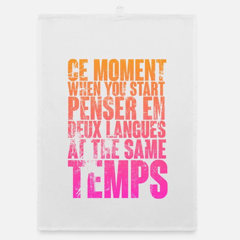 DICTON COOL POUR LES MULTILINGUES, LES INTERNATIONAUX Torchon bio