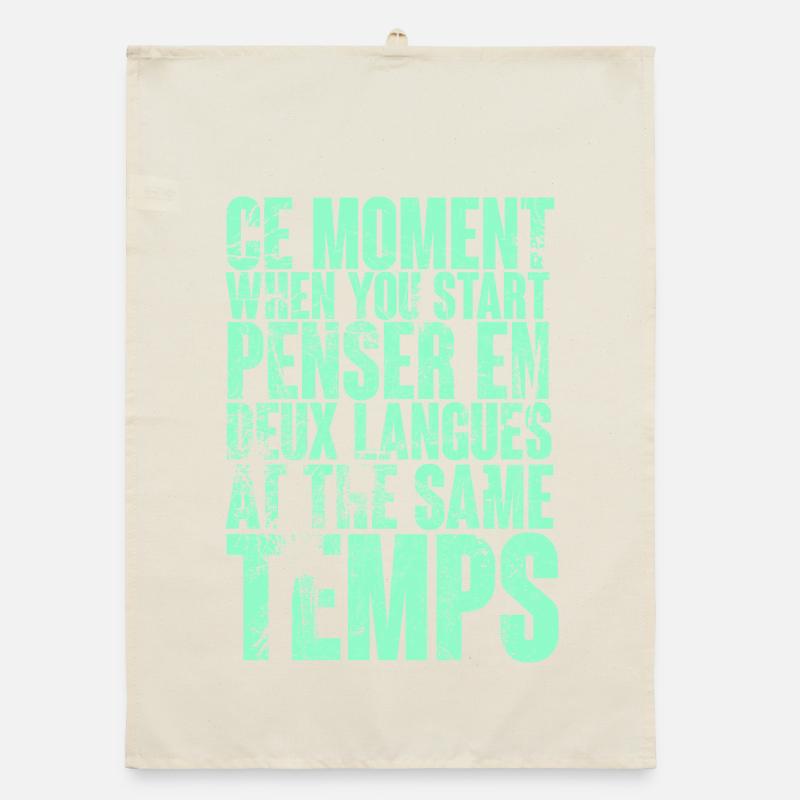 DICTON COOL POUR LES MULTILINGUES, LES INTERNATIONAUX Torchon bio