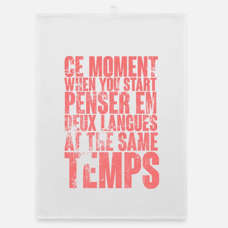 DICTON COOL POUR LES MULTILINGUES, LES INTERNATIONAUX Torchon bio