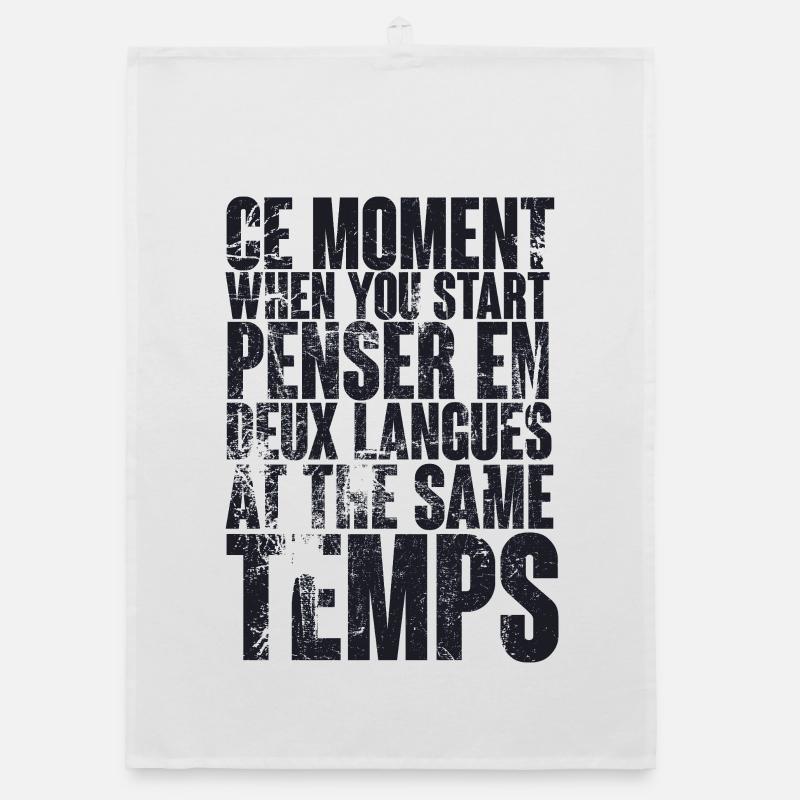 CITATION COOL POUR LES MULTILINGUES, bilingues Torchon bio