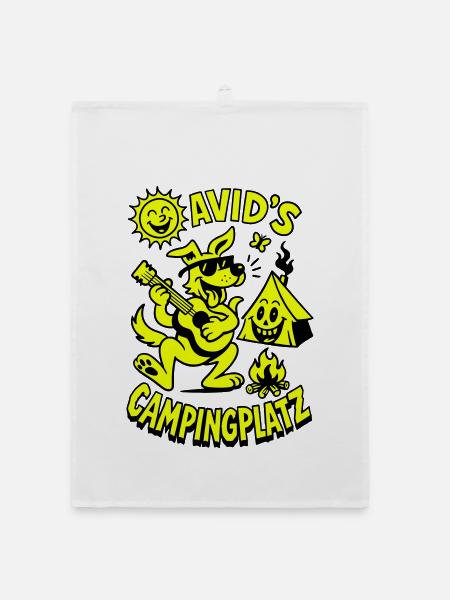 Davids Campingplatz - Organic Geschirrtuch - Weiß - Vorne