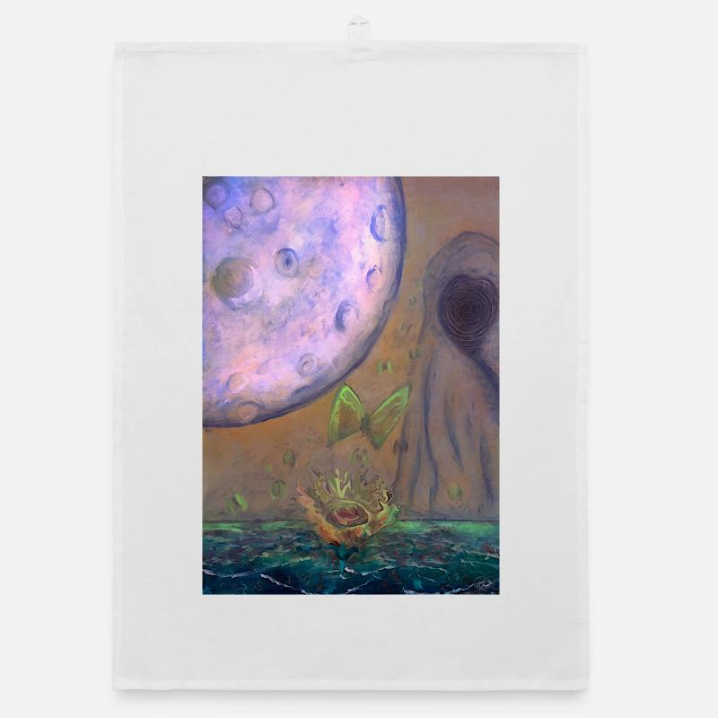 Celestial Dreamscape Illustration Organic dish towel