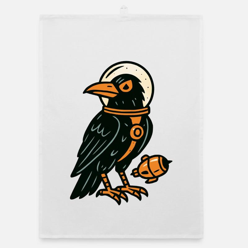 Raben-Comics-Stil Organic Geschirrtuch