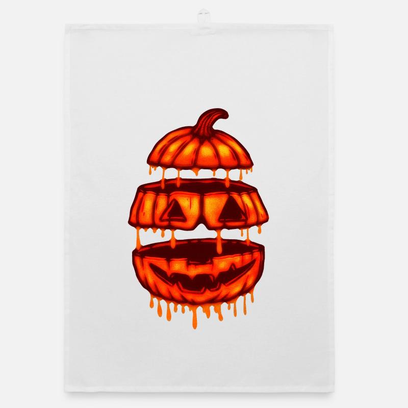 Luminous Burger Pumpkin Organic dish towel
