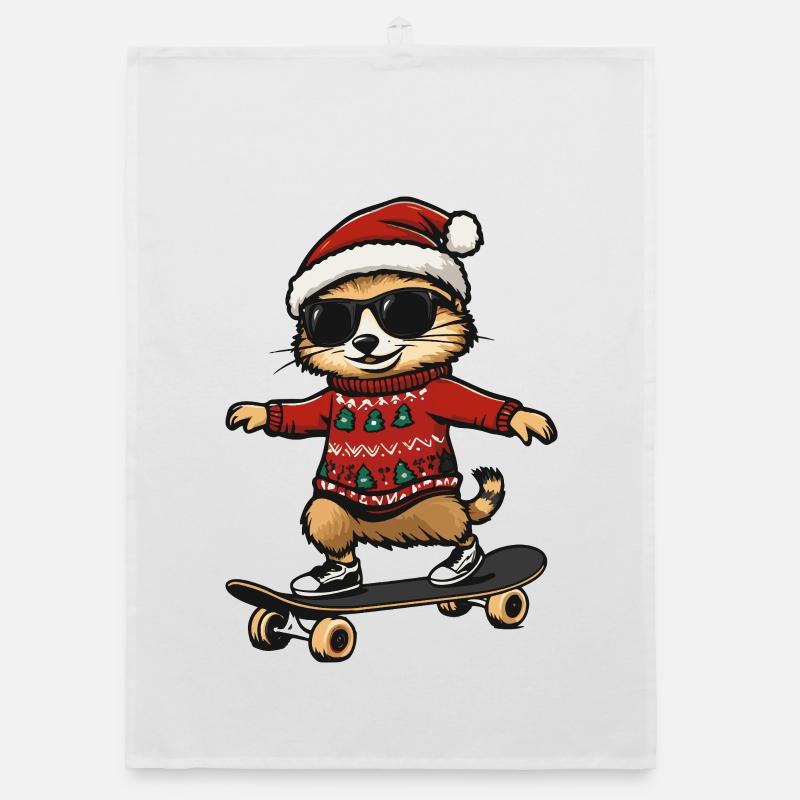 Suricate Noël Drôle Torchon bio