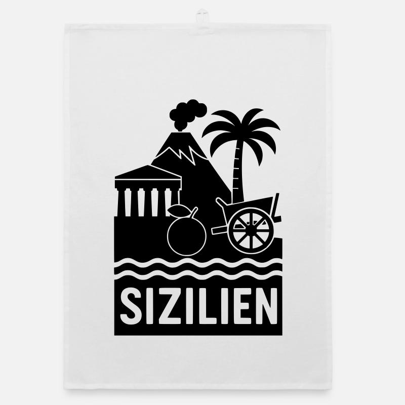 sizilien silhouette Organic Geschirrtuch