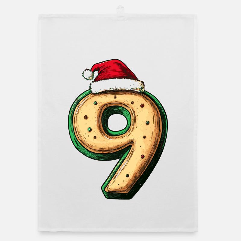 9 Number Biscuit Christmas Organic dish towel