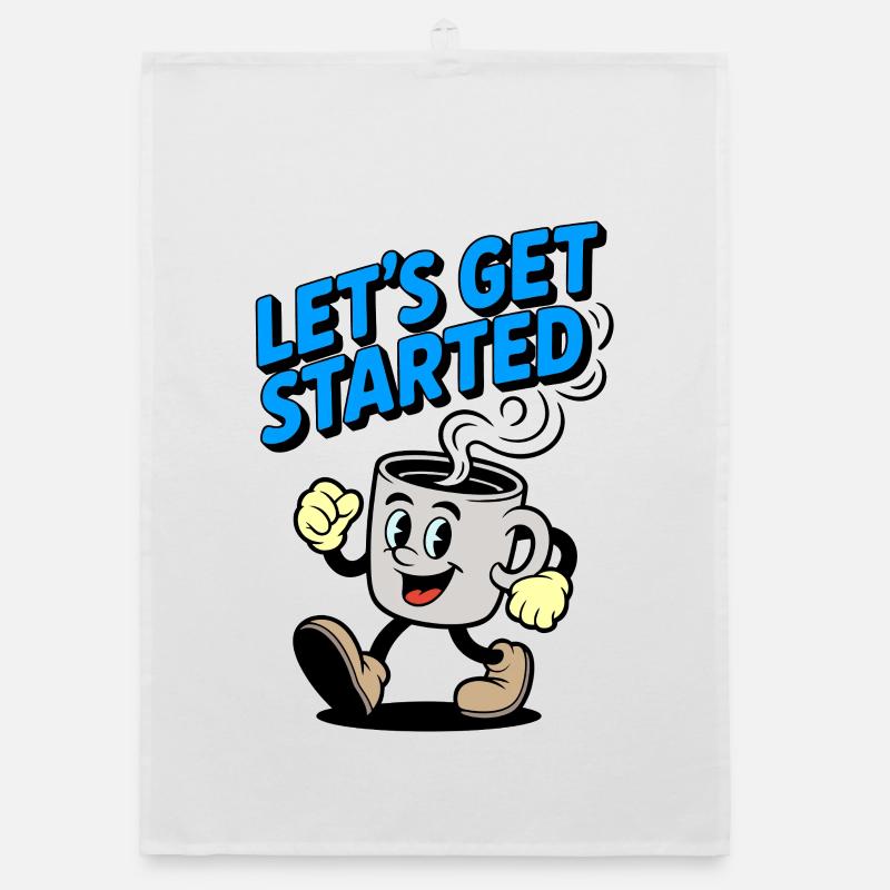 Let's Get Started Coffee Mug Organic dish towel