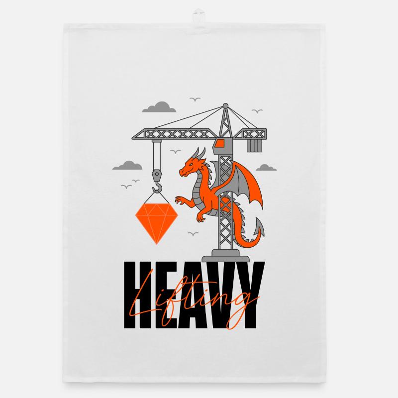 Heavy Lifting Drache Kran Organic Geschirrtuch