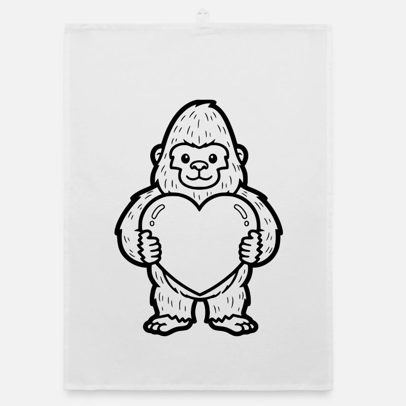 Gorilla with a heart – strong and loving at the same time Organic dish towel
