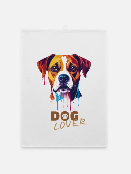 Amateur de chiens - Torchon bio - blanc - Devant