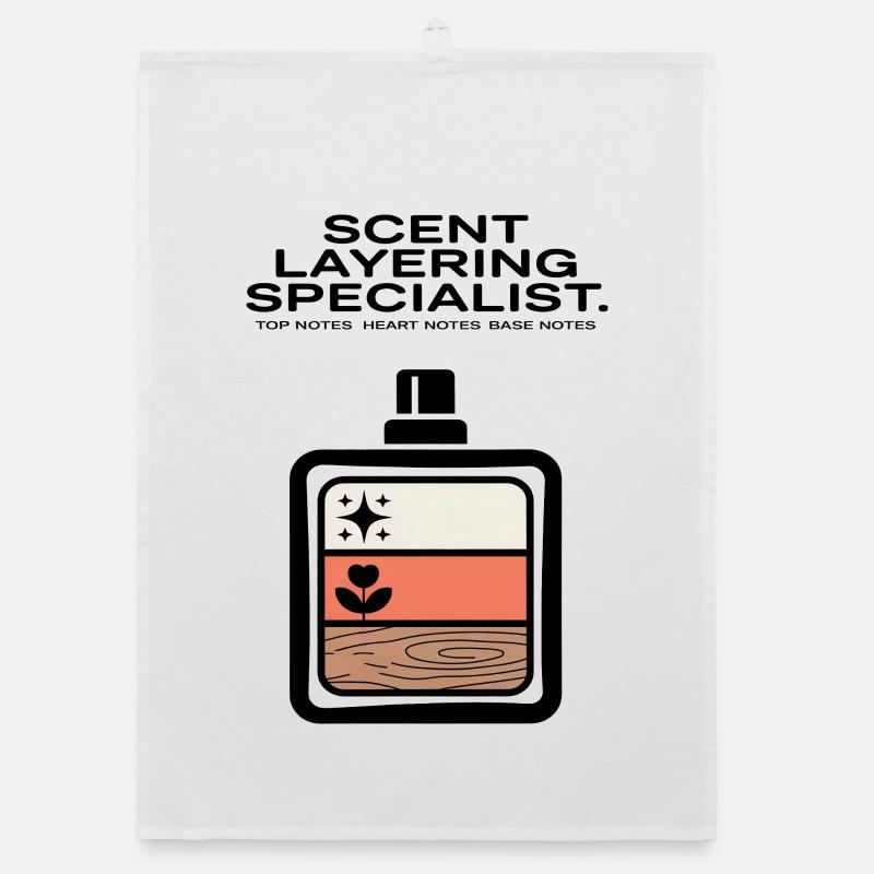 Superposition de parfum Notes de fond en forme de cœur Torchon bio