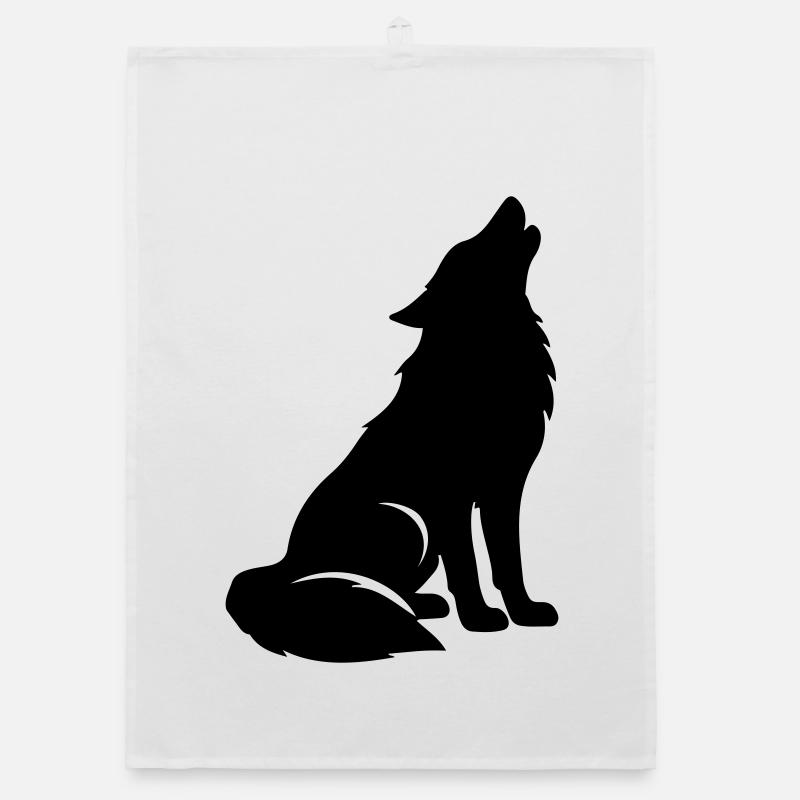 Silhouette de loup Torchon bio