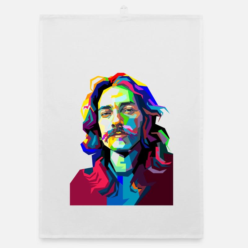 Trommelmusiker-Pop-Art Organic Geschirrtuch