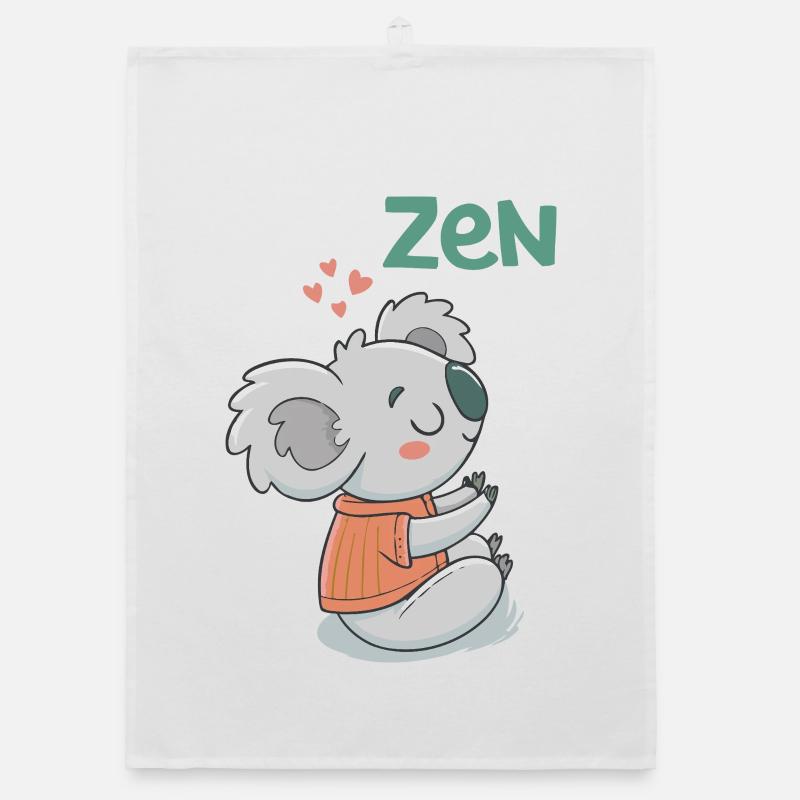 Koala Zen im orangefarbenen Pullover Organic Geschirrtuch