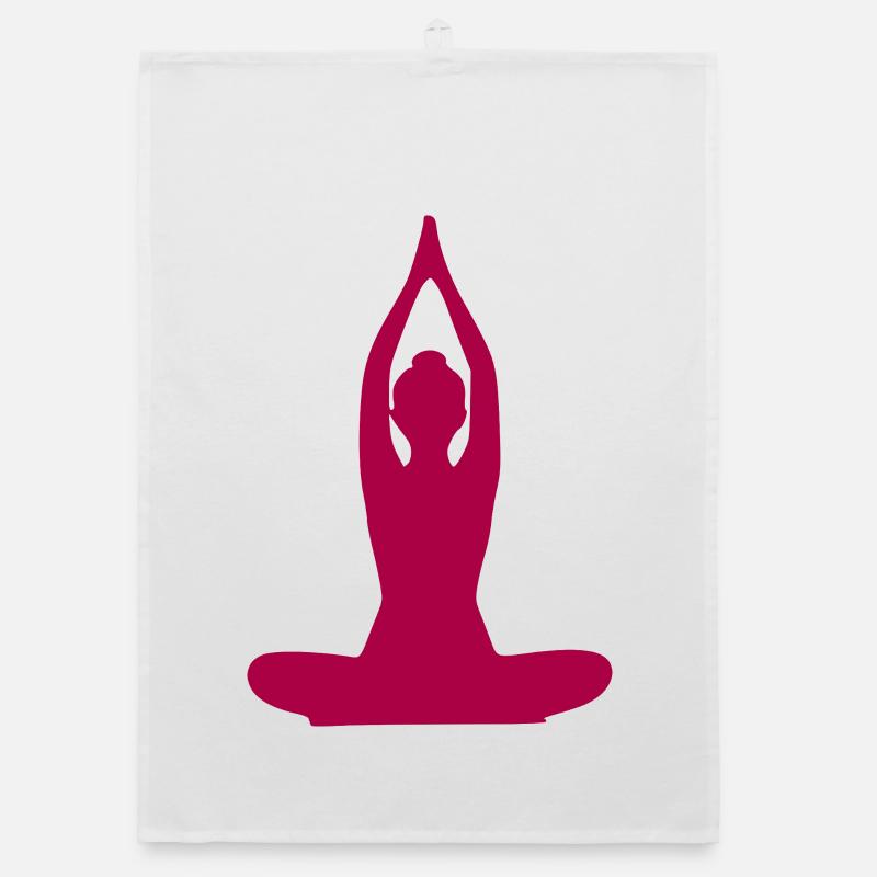 Yoga Forms Silhouettes Meditation Organic dish towel