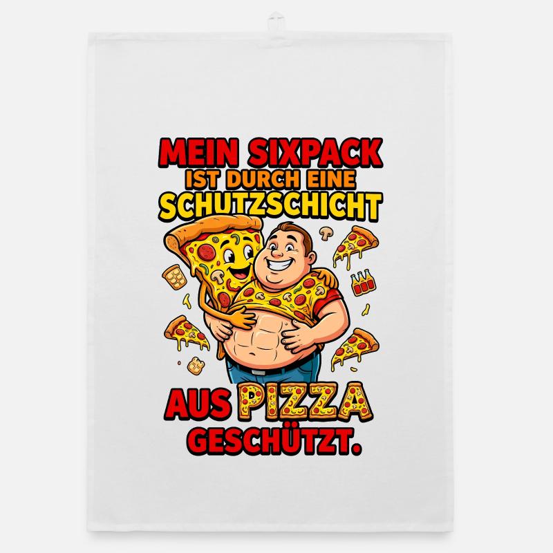 Pizza Sixpack Protective Layer Meme Organic dish towel