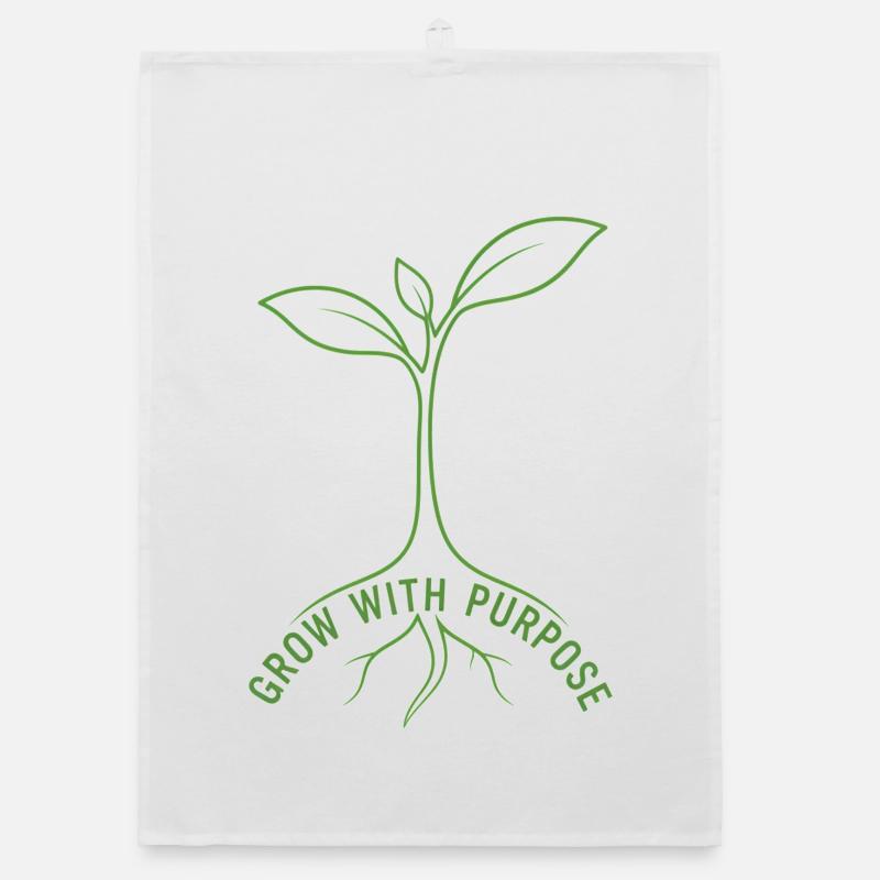 Grow With Purpose Minimalist Seedling Art Organic dish towel