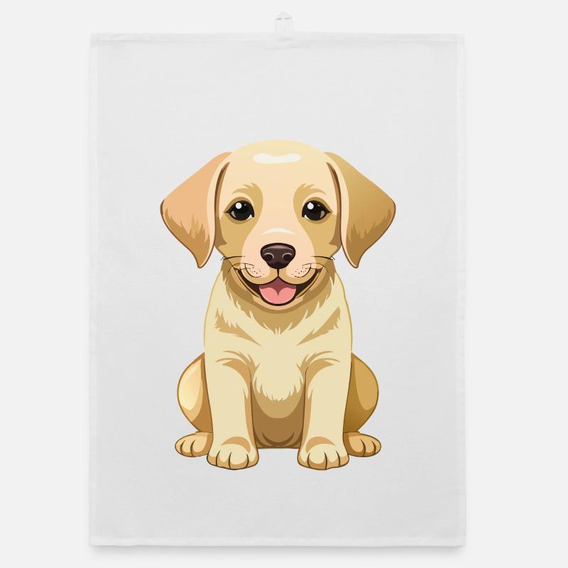 cute labrador retriever Organic dish towel